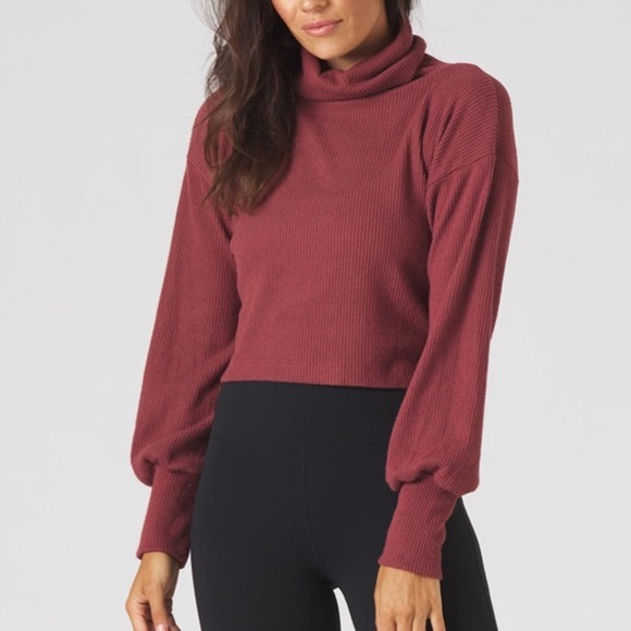 Glyder Sweaters - GLYDER Symphony Sweater Turtle Neck Bell Sleeve Merlot Color Burgundy Medium